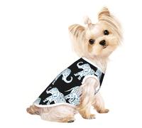 T-shirt sans manches imprimé éléphant bleu noir pour animal de compagnie tendance intérieur extérieur vêtements quotidiens fête débardeur