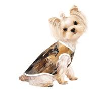 T-shirt sans manches imprimé éléphants asiatiques pour chiens et chats Vêtements d'intérieur et d'extérieur tendance