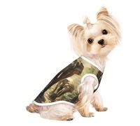 T-shirt sans manches imprimé éléphants asiatiques pour chiens et chats Vêtements d'intérieur et d'extérieur tendance