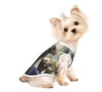 T-shirt sans manches imprimé éléphants asiatiques pour chiens et chats Vêtements d'intérieur et d'extérieur tendance