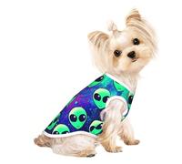 T-shirt sans manches imprimé extraterrestres verts pour chiens et chats Vêtements tendance pour intérieur et extérieur