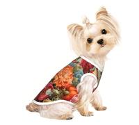 T-shirt sans manches imprimé fleurs et papillons pour animal de compagnie, vêtements d'intérieur et d'extérieur, tenue quotidienne, débardeur de fête