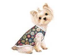T-shirt sans manches imprimé floral bohème pour animal de compagnie, vêtements d'intérieur et d'extérieur, tenue quotidienne, débardeur de fête