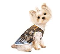 T-shirt sans manches imprimé loups pour animal de compagnie, vêtements d'intérieur et d'extérieur, tenue quotidienne, débardeur de fête