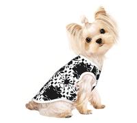 T-shirt sans manches imprimé noir et blanc pour animal de compagnie, vêtements d'intérieur et d'extérieur, tenue quotidienne, débardeur de fête