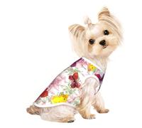 T-shirt sans manches imprimé papillon pour animal de compagnie, vêtements d'intérieur et d'extérieur, tenue quotidienne, débardeur de fête