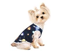 T-shirt sans manches imprimé planètes, étoiles et voie lactée galaxie pour chiens et chats pour intérieur et extérieur
