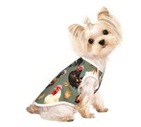 T-shirt sans manches imprimé poulet et coq pour animal de compagnie, vêtements d'intérieur et d'extérieur, tenue quotidienne, débardeur de fête