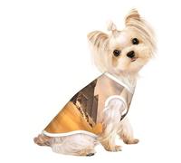 T-shirt sans manches imprimé Pyramides d'Égypte pour animal domestique Équipement tendance à porter au quotidien pour la marche, le jeu, les voyages