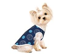 T-shirt sans manches imprimé volleyball bleu pour animal de compagnie, vêtements d'intérieur et d'extérieur, tenue quotidienne, débardeur de fête