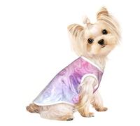 T-shirt sans manches pour animal de compagnie avec imprimé marbré coloré pastel rose bleu violet mode intérieur extérieur vêtements quotidiens fête débardeur