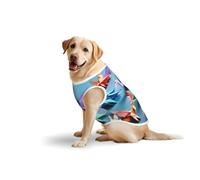 T-shirt sans manches pour animaux de compagnie Motif imprimé origami Multicolore Taille M et L