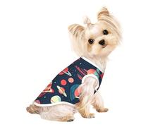 T-shirt sans manches pour petit chiot ou chaton Motif planètes de l'espace