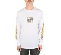 T-Shirt Santa Cruz Flaming Dice Dot À Manches Longues - Blanc