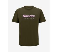 T-shirt Santini Brand manches courtes vert foncé rose - L
