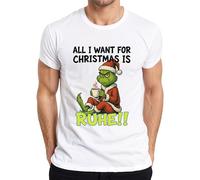 T-shirt sarcastique pour homme avec inscription « All I Want for Christmas is Ruhe Weihnachtsgrinch », Blanc., 3XL