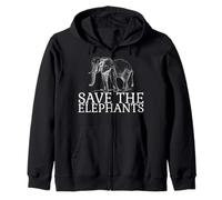 T-Shirt « Save The Elephants » avec Inscription « Say no to Ivory » Sweat à Capuche