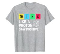 T-shirt scientifique unisexe avec inscription positive - Haut amusant avec design tableau périodique - Cadeau pour les fans de chimie et de physique, Style_l03 Gris, M