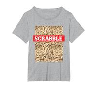 T-Shirt Scrabble Tiles, Plusieurs Tailles et Couleurs T-Shirt, Femme Grandes Tailles, Gris Chiné, 4X