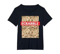 T-Shirt Scrabble Tiles, Plusieurs Tailles et Couleurs T-Shirt, Femme Grandes Tailles, Noir, 4X
