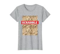 T-Shirt Scrabble Tiles, Plusieurs Tailles et Couleurs T-Shirt, Femme, Gris Chiné, M
