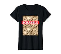 T-Shirt Scrabble Tiles, Plusieurs Tailles et Couleurs T-Shirt, Femme, Noir, XXL