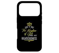 T-Shirt Seek Ye First Kingdom God Matthew Bible Coque pour iPhone 17 Pro