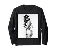 T-Shirt Sexy pour Homme Motif Bad Kitty Pinup Girl Manche Longue