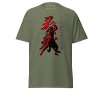 T-shirt Shadow Warrior - T-shirt japonais Samurai Shinobi Esthétique pour les joueurs - Design féodal inspiré du Japon pour les fans de l'univers Shadow Creed, vert militaire, M