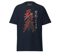 T-shirt Shadow Warrior - T-shirt japonais Samurai Shinobi Esthétique pour les joueurs - Design féodal inspiré du Japon pour les fans de l'univers Shadow Creed, bleu marine, S