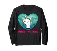T-Shirt « Share The Love » pour Enfants, garçons et Filles, Cadeau ASL pour Femmes et Enfants Manche Longue