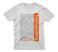 T-Shirt Shirt Trainspotting Choose Life Cinema TV Graphic Unisex Tee Shirt White M