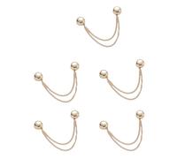 T Shirt Shortening Magnets, Multi-Function Magnetic Clothing Clips, Securely Hold Fabrics in Place for Hem Fixing, Chain Magnetic Buckle for Clothes (golden 5Pcs)