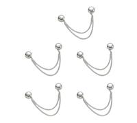 T Shirt Shortening Magnets, Multi-Function Magnetic Clothing Clips, Securely Hold Fabrics in Place for Hem Fixing, Chain Magnetic Buckle for Clothes (silvery 5Pcs)