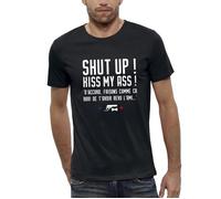 T-shirt Shut up ! Kiss my ass ! Réplique entre William et Hubert dans le film OSS 117 - Réplique culte - Homme M