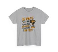 T-shirt “Si Papy ne peut le réparer, personne ne peut” - Cadeau humour bricolage pour super grand-père : Couleur - Sport Grey, XL
