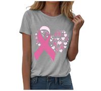 T-shirt significatif pour femme - Haut confortable - Imprimé graphique - Col rond - Manches courtes - Motif nœud - Inscription charité - Été pour faire des dons, Stil-o04 Gris, XXL
