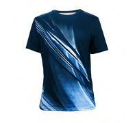 T-shirt simple à col rond et manches courtes imprimé pour hommes, décontracté pour un port quotidien L,M,S,XL,XXLBlocs de couleur,Ombré,Tout ImpriméÉtoffe