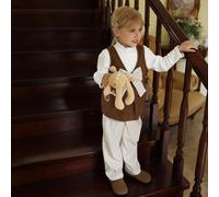 T-shirt simple et polyvalent à manches longues et col montant pour jeune fille, assorti à un gilet à la mode et un pantalon rayé décontracté, design pratique et élégant, idéal pour l'automne et l'exté