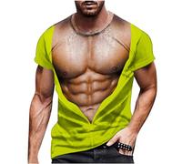 T-shirt simulé pour hommes musclés Hauts amusants impression 3D hommes bodybuilding muscle simulé tatouage t-shirt décontracté peau nue muscle pectoral t-shirts streetwear amusant 34-38 5XL