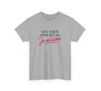 T-shirt “Situation amoureuse : Je m’aime” - Affirmation de soi avec style et humour : Couleur - Sport Grey, Taille - XL L