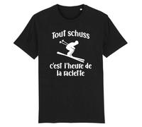 T Shirt Ski ""Tout schuss"" - Pour Homme - Coton 100% bio - Confectionné en France S