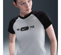 T-shirt slim à motif Nike Chill Knit pour femme Light Smoke Grey/Noir XXL (FR 54-56)