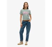 Superdry Vl Rhinestone Slim Short Sleeve T-shirt Gris S Femme