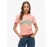 Superdry Vl Rhinestone Slim Short Sleeve T-shirt Orange XS Femme