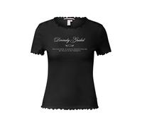 T-shirt slim cÃŽtelÃ© avec imprimÃ© devant femme QS Noir M