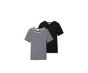 T-shirt slim cÃŽtelÃ© femme Tom Tailor Denim (x2) Bleu XL