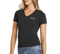T-shirt slim col V femme Guess American Noir M