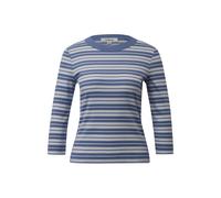 T-shirt slim fit Ã manches 3/4 et col rond col rond coupÃ© slim dusty indigo stripe femme s.Oliver Bleu 48