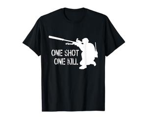 T-shirt Sniper One Shot One Kill Blanc T-Shirt